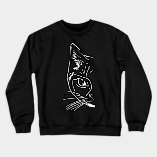 Cat looks over a wall Crewneck Sweatshirt